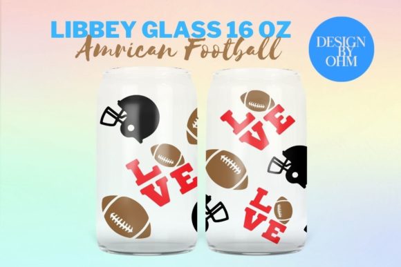American Football Libbey Graphics for Local Crafts
