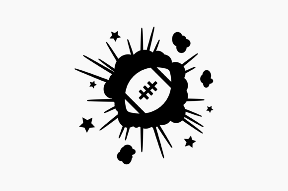 Exploding American Football Ball Graphics for Crafts