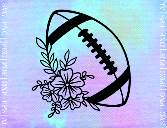 Floral Football SVG: Graphics for Editorial Crafts