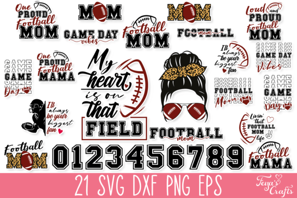 Football Mom SVG Quotes Bundle: Graphics for Crafts & Campaigns