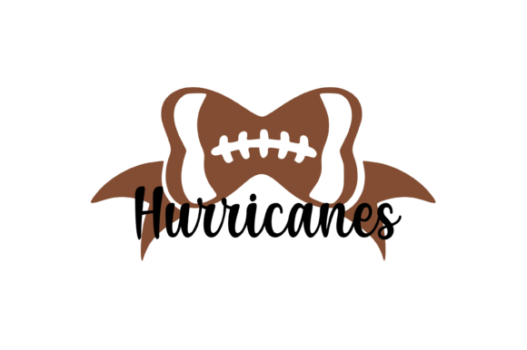 Hurricanes Football Bow Graphic for Crafts & Graphics