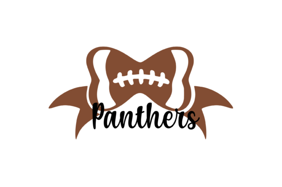 Panthers Football Bow: Graphics for Crafts Branding