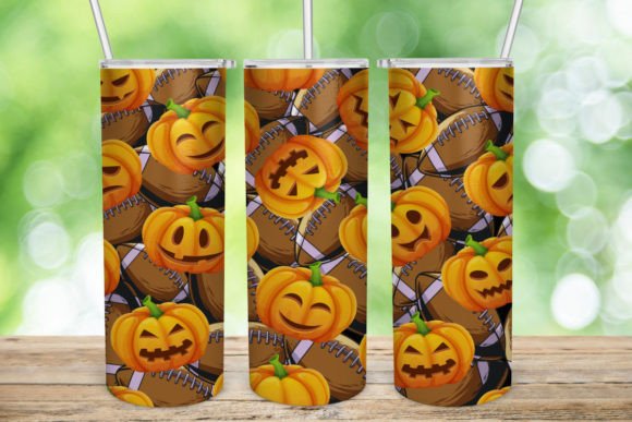 Pumpkin Football Tumbler Wrap: Graphics for Crafts