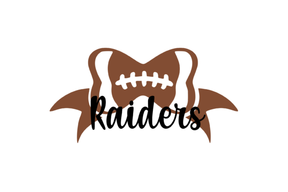 Raiders Football Bow: Graphics for Crafts Branding